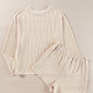 Heart Bow Valentines Corded Pajamas Set