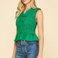 FRONT-TIE DETAILED SMOKING TOP -5555T