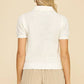 BUTTON DOWN SWEATER TOP - 6027W