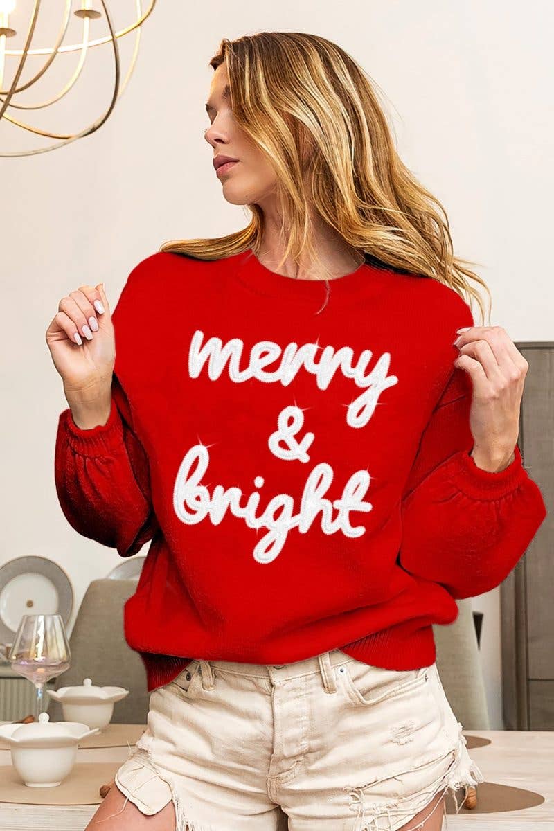 Tinsel Lettering Christmas Sweater