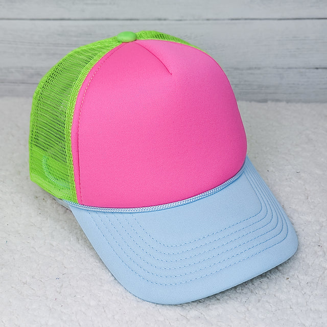 Blue Billed Tricolor Foam Trucker Hat