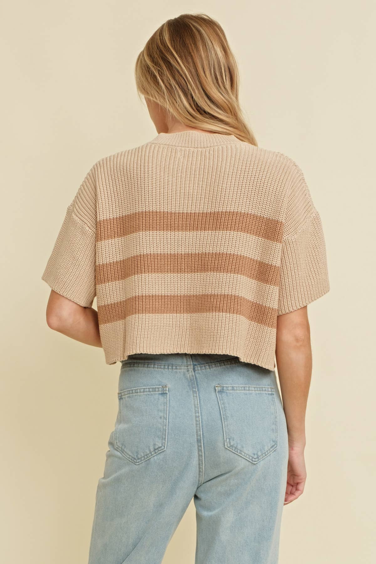 RIBBED KNIT SWEATER TOP