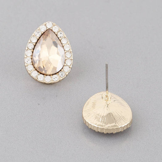 Jewel Teardrop Stud Earrings