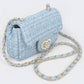 Quilted Tweed Flap Shoulder Bag