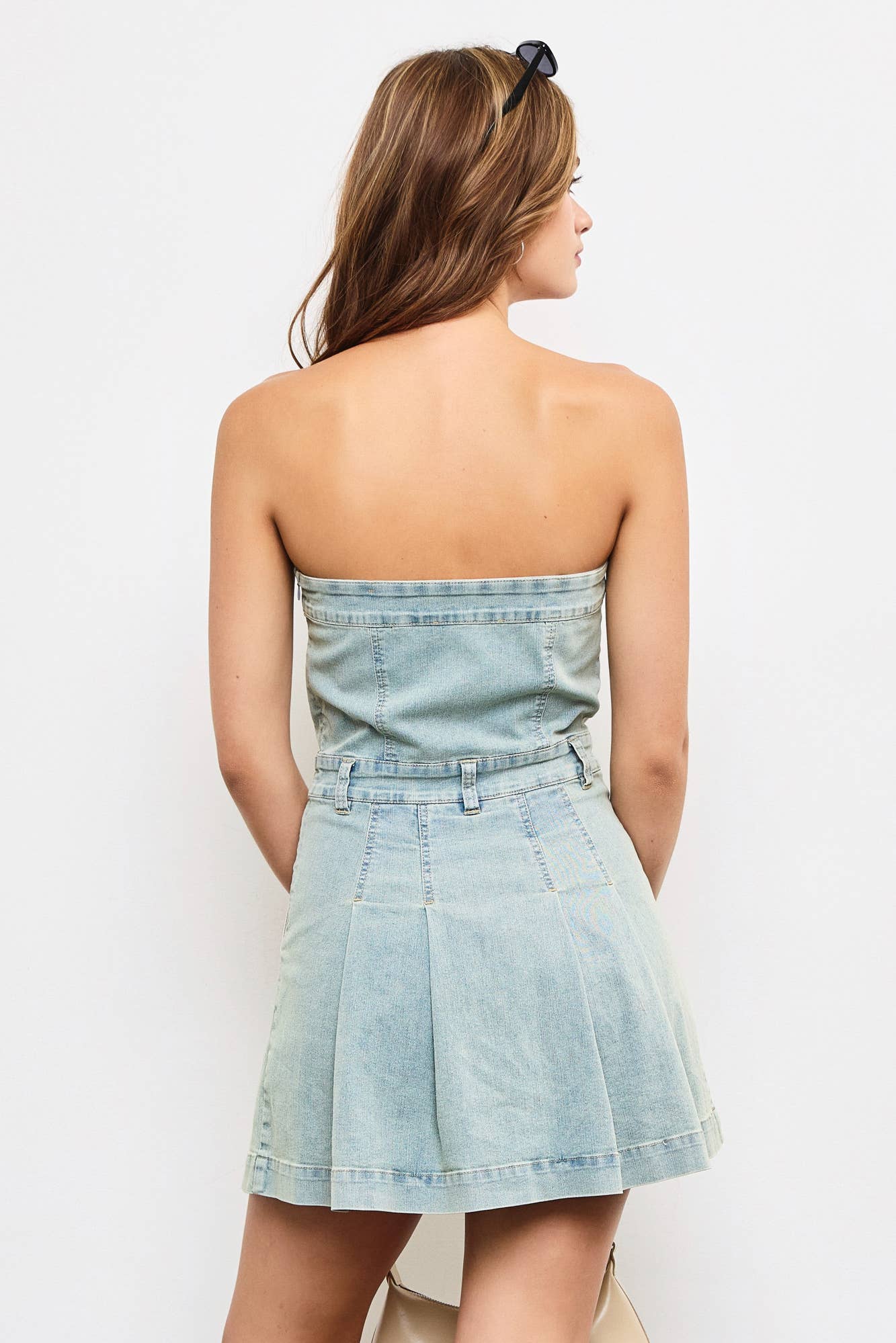 DENIM RUFFLE DRESS
