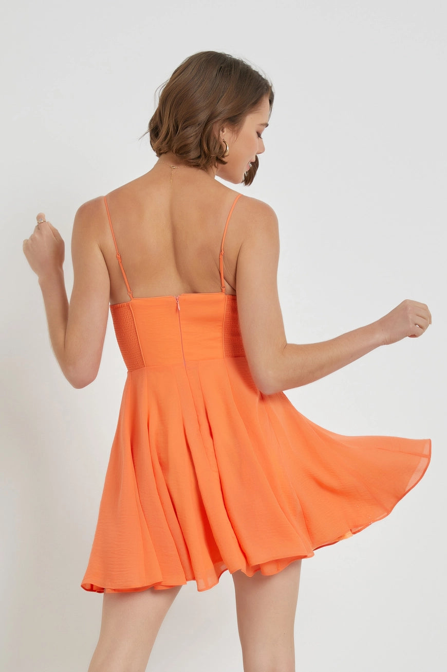 TANGERINE BUSTIER DRESS