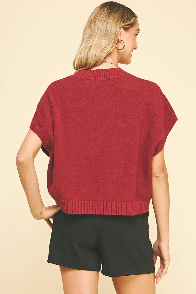DROPPED SHOULDER SWEATER TOP