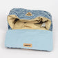 Quilted Washed Denim Flap Clutch
