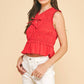 FRONT-TIE DETAILED SMOKING TOP -5555T