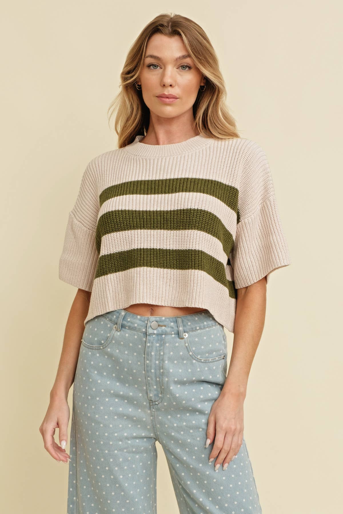 RIBBED KNIT SWEATER TOP