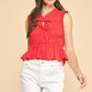 FRONT-TIE DETAILED SMOKING TOP -5555T
