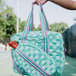 Teal Checkerprint Pickleball Duffle Bag