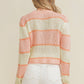 Bright Striped Open Knit Women's Sweater