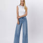 HIGH RISE SEAM DETAIL PALAZZO JEANS V3608