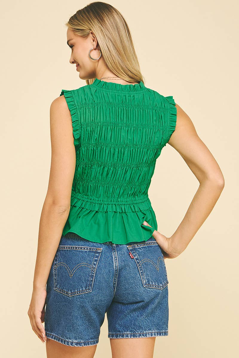 FRONT-TIE DETAILED SMOKING TOP -5555T