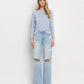 90'S VINTAGE SUPER HIGH RISE FLARE JEANS