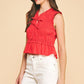 FRONT-TIE DETAILED SMOKING TOP -5555T