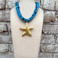 Chunky Turquoise Bandana with Gold Star Necklace