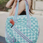 Teal Checkerprint Pickleball Duffle Bag