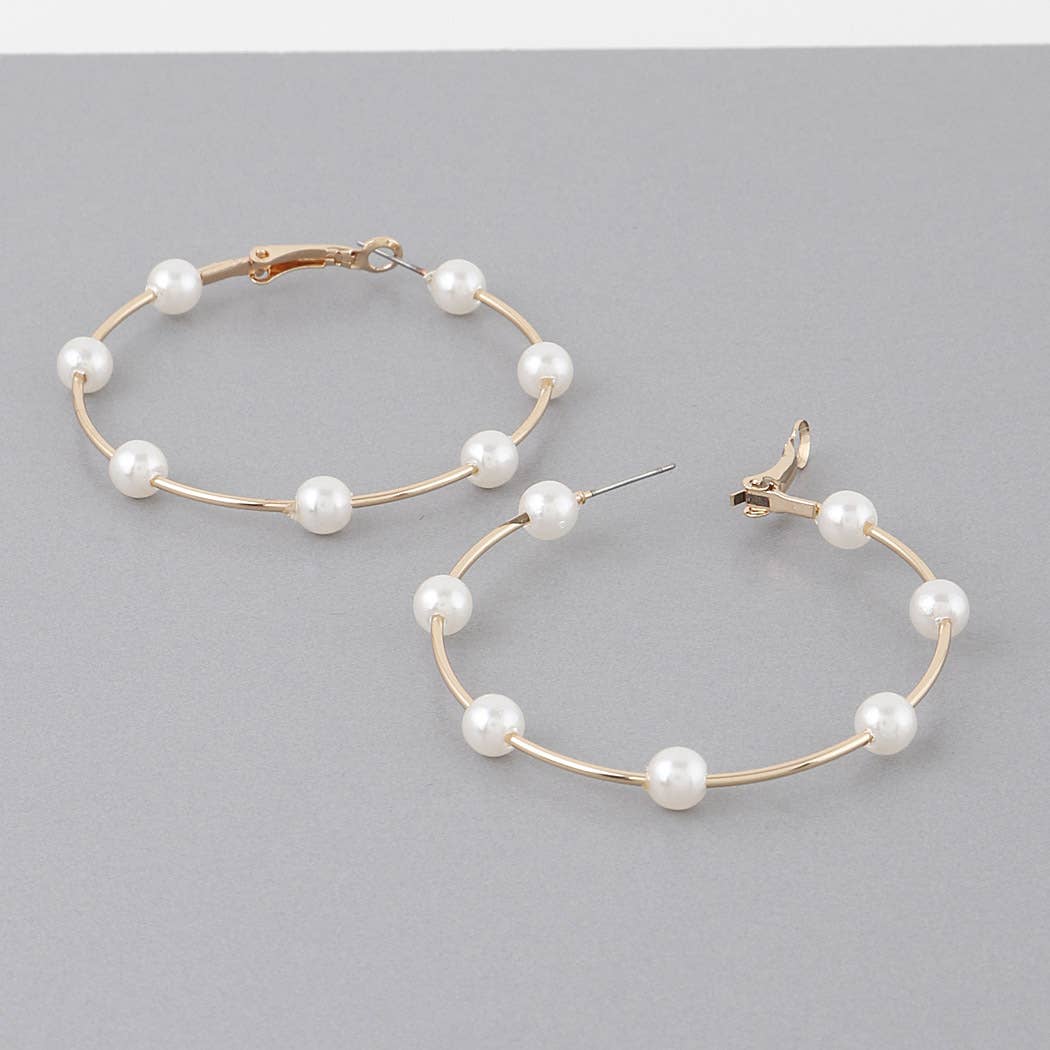 Stone Lined Hoop Earrings