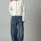 Relaxed Wool Blend Button-Up Cardigan