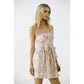 MULTI COLOR FLORAL AND EYELET A LINE MINI DRESS