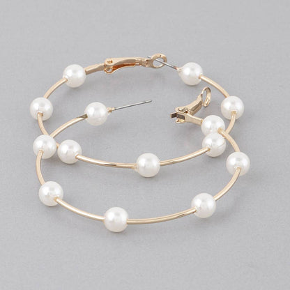 Stone Lined Hoop Earrings