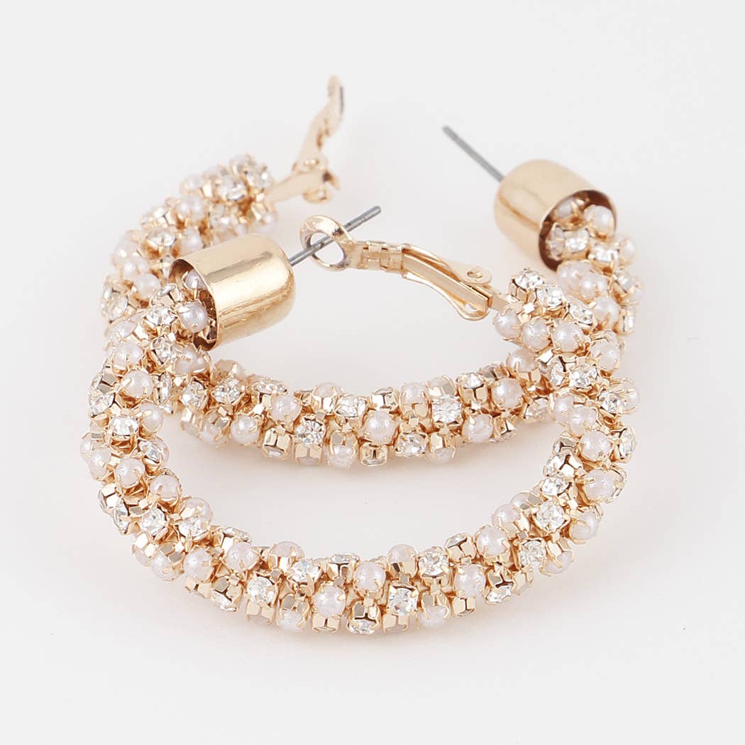 Multi Jeweled Hoop Earrings