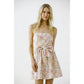 MULTI COLOR FLORAL AND EYELET A LINE MINI DRESS