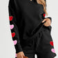 Heart Patch Top and Textured Shorts Set
