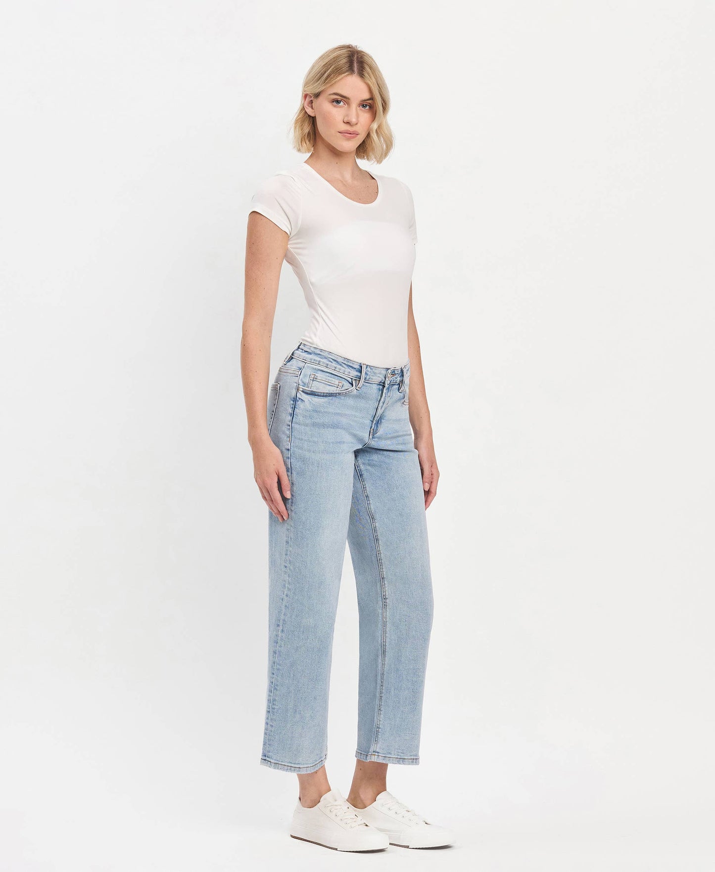 MID RISE CROP  DAD JEANS