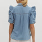 Denim short sleeve top