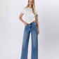 TUMMY CONTROL SUPER HIGH RISE BAGGY WIDE JEANS LV1574
