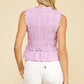FRONT-TIE DETAILED SMOKING TOP -5555T