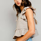 Taupe Cotton gauze Crop Top