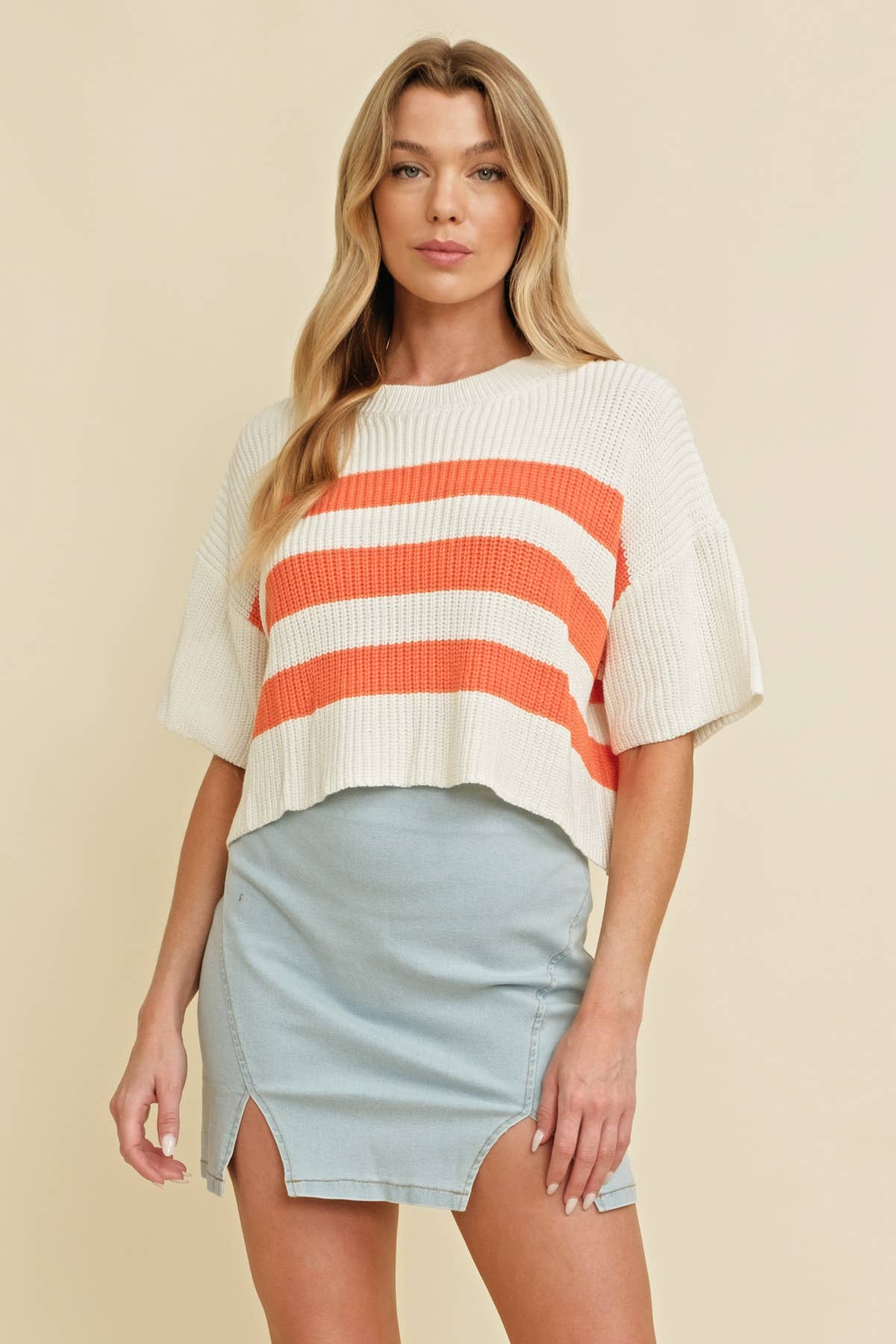 RIBBED KNIT SWEATER TOP
