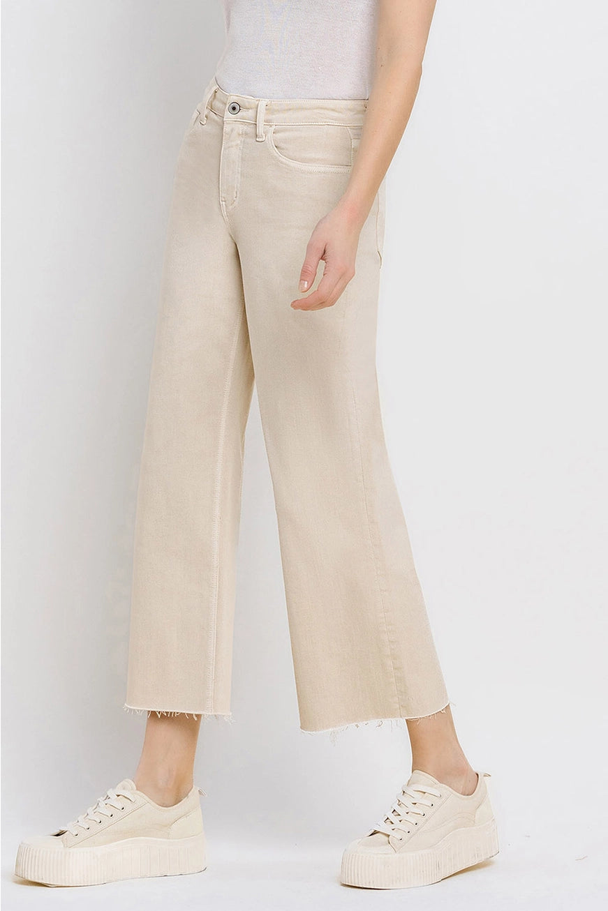 HIGH RISE CROPPED WIDE LEG JEAN