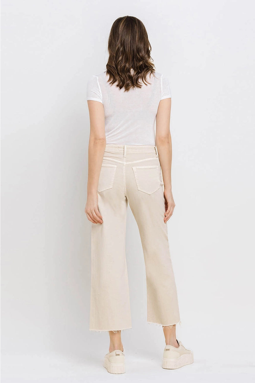 HIGH RISE CROPPED WIDE LEG JEAN