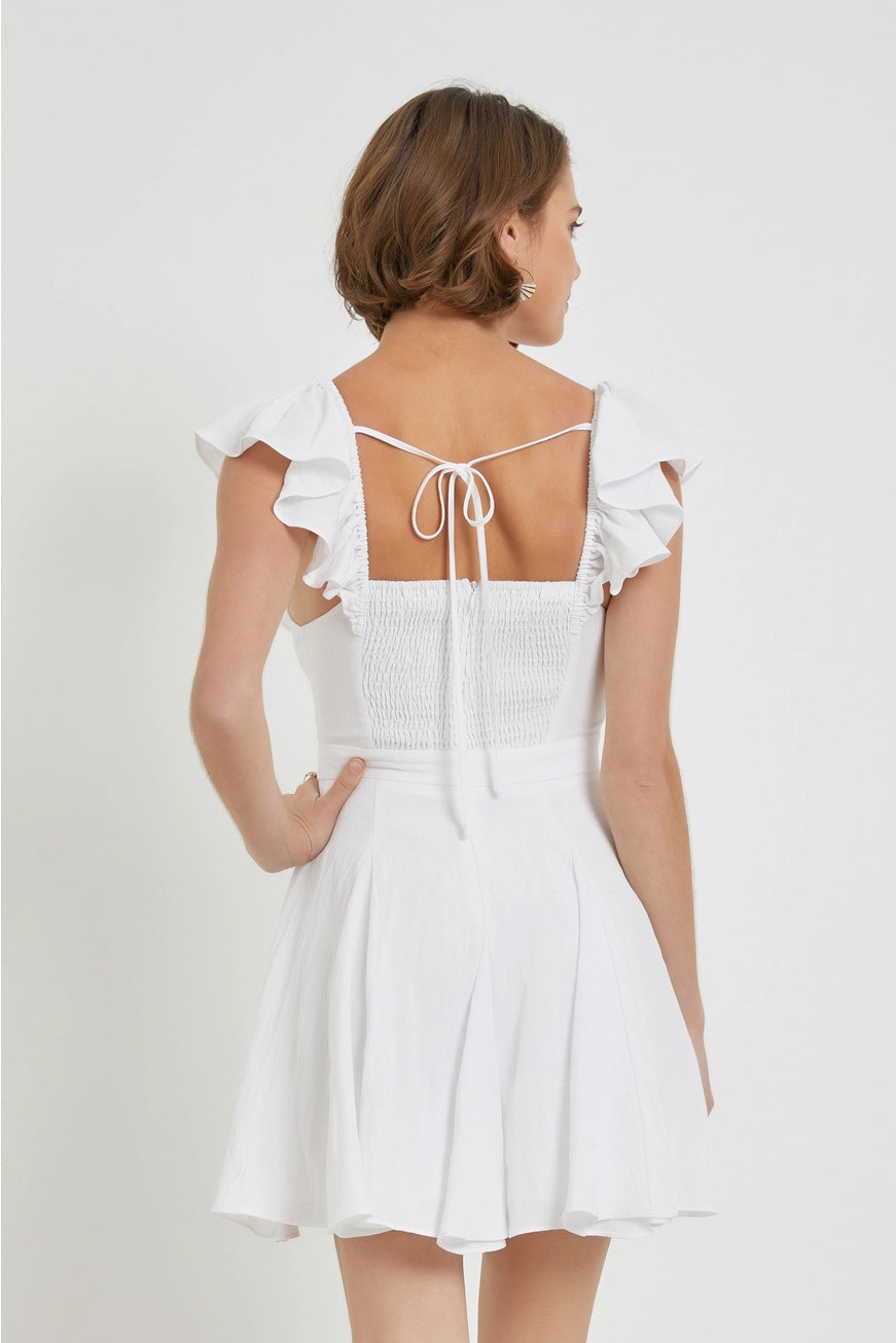 RUFFLE SHOULDER FLARE DRESS Khloe and Co RUFFLE SHOULDER FLARE DRESS Khloe and Co
